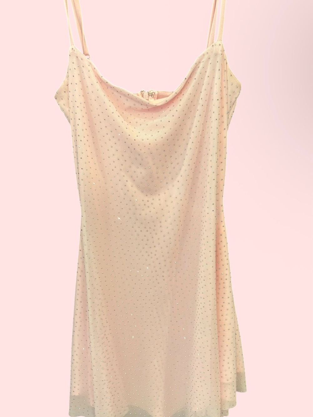Windsor Homecoming Blush Pink Rhinestone Slip Dress